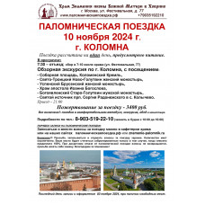 10 ноября 2024 : КОЛОМНА